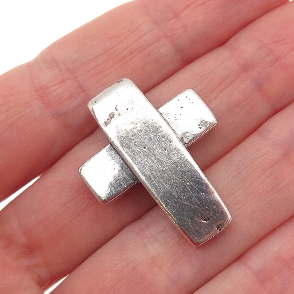 James Avery 925 Sterling Silver Vintage Modernist Cross Slide Pendant